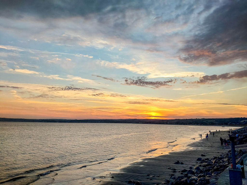 <center>2508-0045 - Sunset at Marazion -  August 24, 2025  <br>  (1/140 sec at f / 1.8 ISO 20    4 mm) </center>