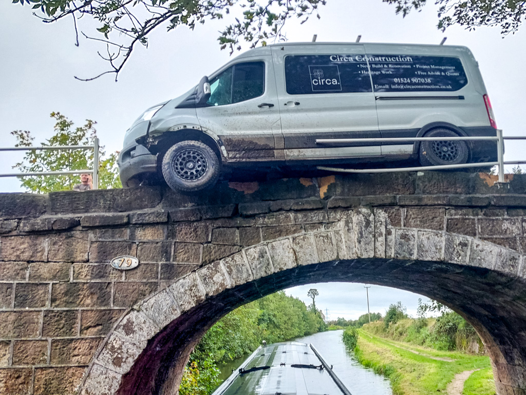 <center>2509-0007 - Van hanging over bridge 79 -  September 18, 2025  <br>  (1/115 sec at f / 1.8 ISO 20    4 mm) </center>