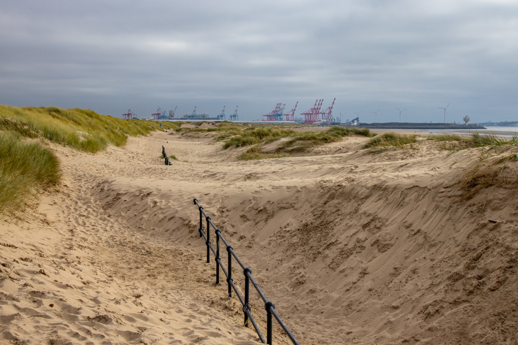 <center>2510-0108 - Crosby Beach dunes swallowing fence -  October 13, 2025  <br>  (1/160 sec at f / 25 ISO 400    44 mm) </center>