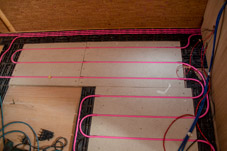 2106-0028 - Pink underfloor heating pipes in the bathroom  -  June 16, 2021
